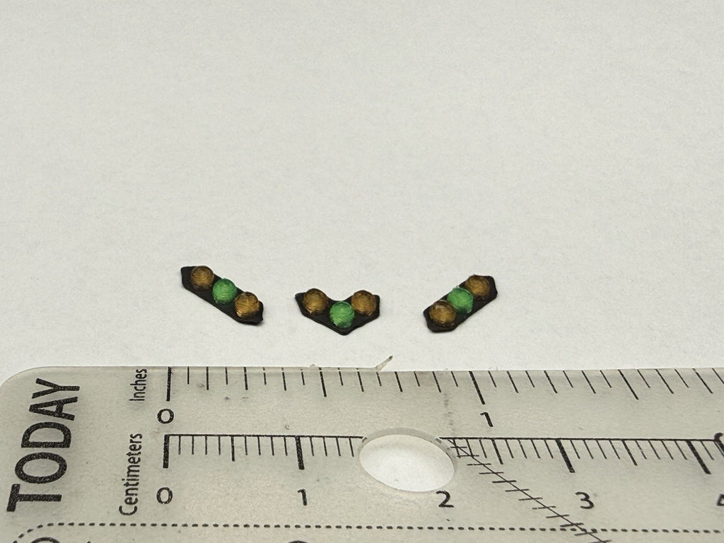 3 Pack 1/87 HO Scale Amber Green Split Vision SLR Lightbar Truck 8709SL3AG3