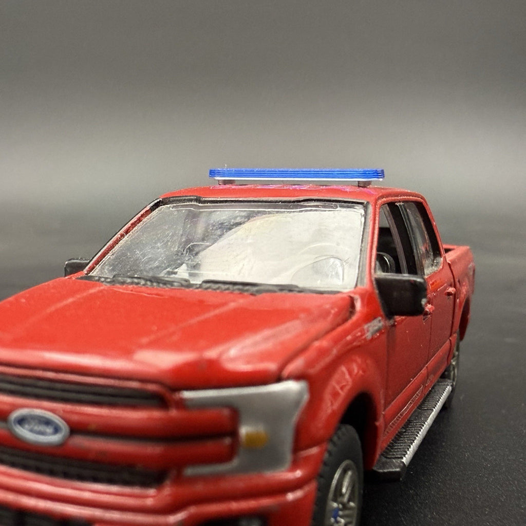 2 Pack 1/64 Blue LED Style Narrow Lightbar Greenlight Fire Police Ambulance SUV9