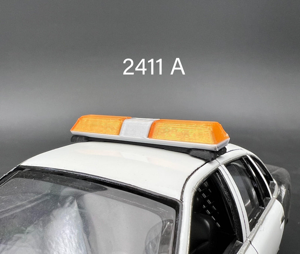 1/24 25 27 Amber Chrome Code 3 LP6000 Lightbar W Internal Lens Work Security Tow0