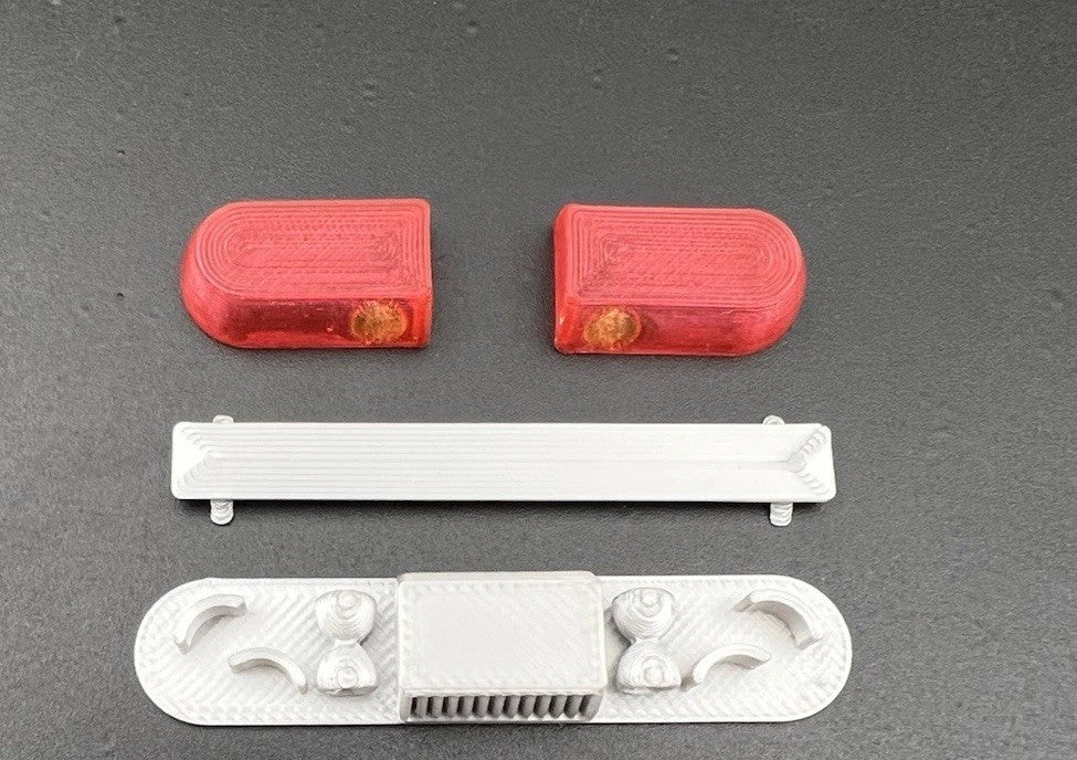 2-pack 1/43 Scale Model Red Amber Whelen 80H 90H 8000 Lightbar Police Fire1