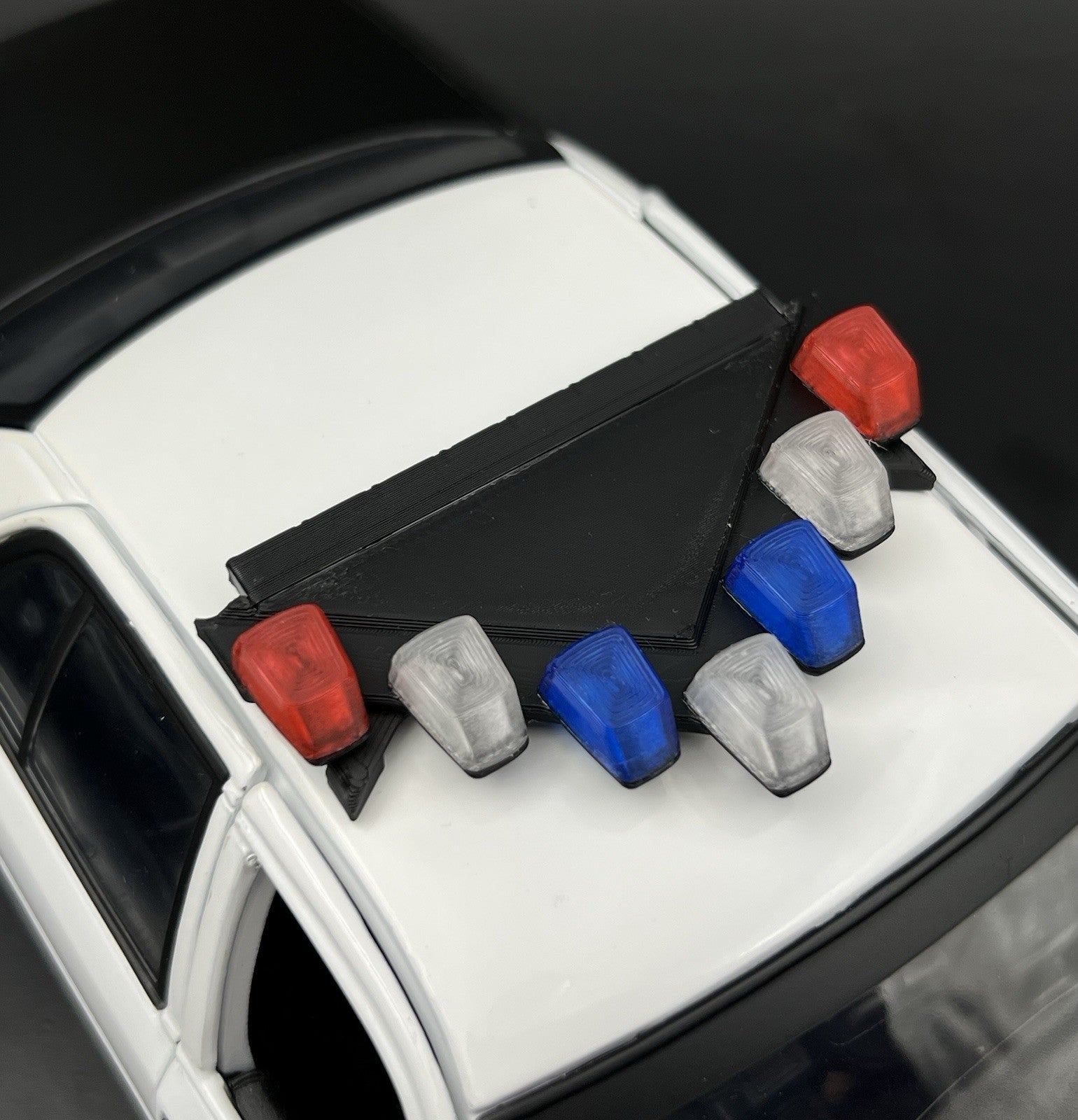1/18 LED Ready Blue Red Federal Signal Vector Vision Lightbar Police Car LVMPD12