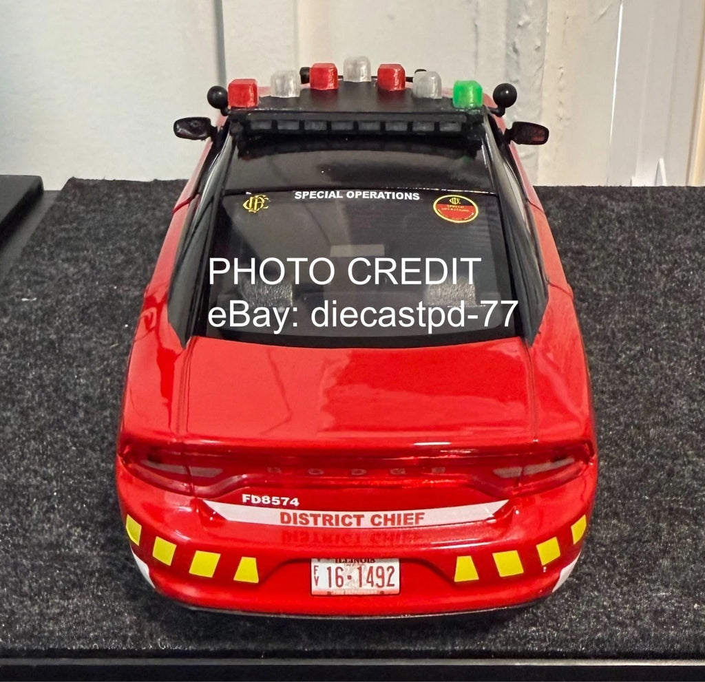1/24 LED Ready Chicago Fire Federal Signal Vector Vision Lightbar Car CFD Green11