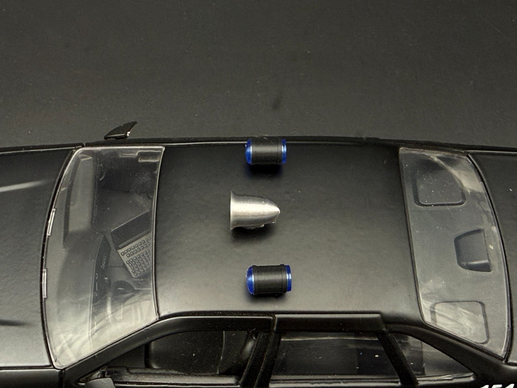 1/24 1/25 Scale Model Blue Can Lights Siren Police 2434B3