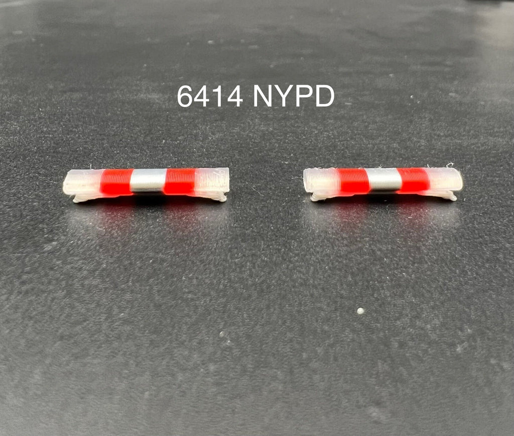 2 Pack 1/64 Clear Red Chrome NYPD Federal Signal Aerodynic Lightbar Police0