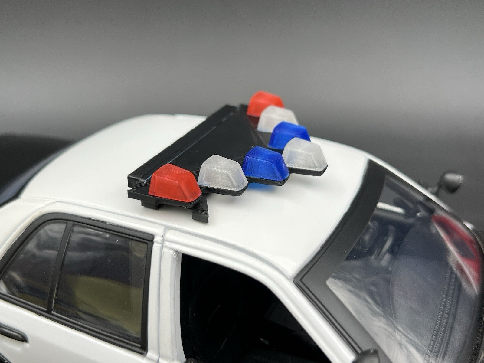 1/18 LED Ready Blue Red Federal Signal Vector Vision Lightbar Police Car LVMPD20