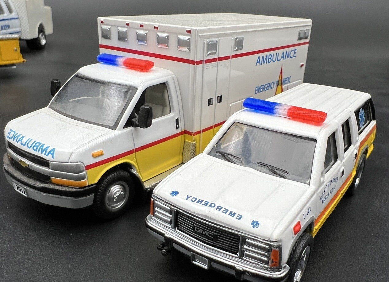 4 Pack 1/87 Blue Red Federal Signal Aerodynic Lightbar Police Sheriff3