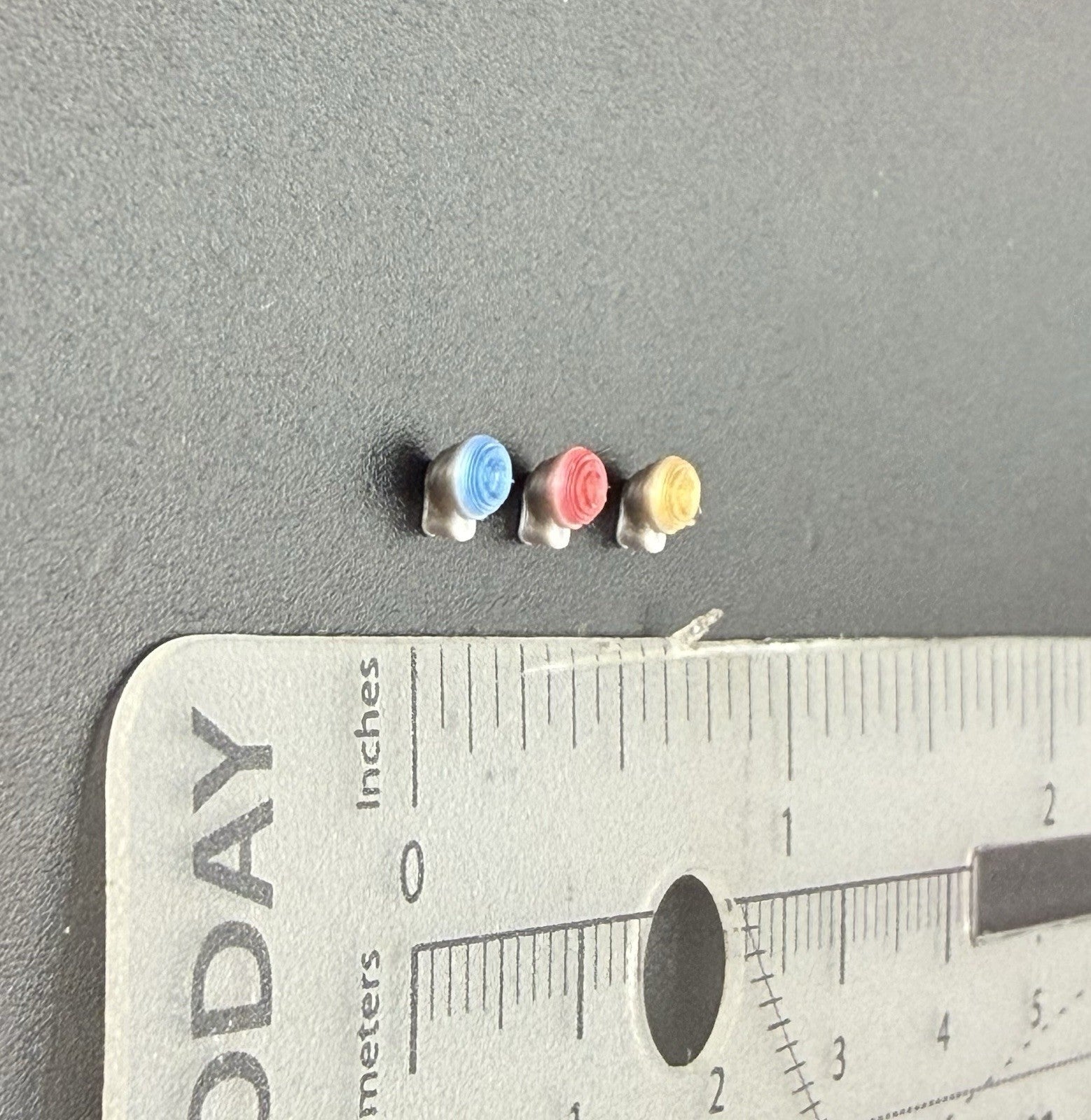 3 Pack 1/64 Scale Model Blue Red Amber PAR Round Deck Light Police 6460 CHP3