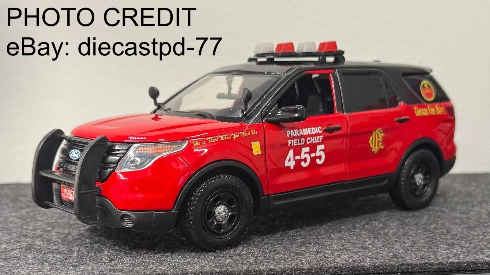 1/24 LED Ready Chicago Fire Federal Signal Vector Vision Lightbar Car CFD Green6