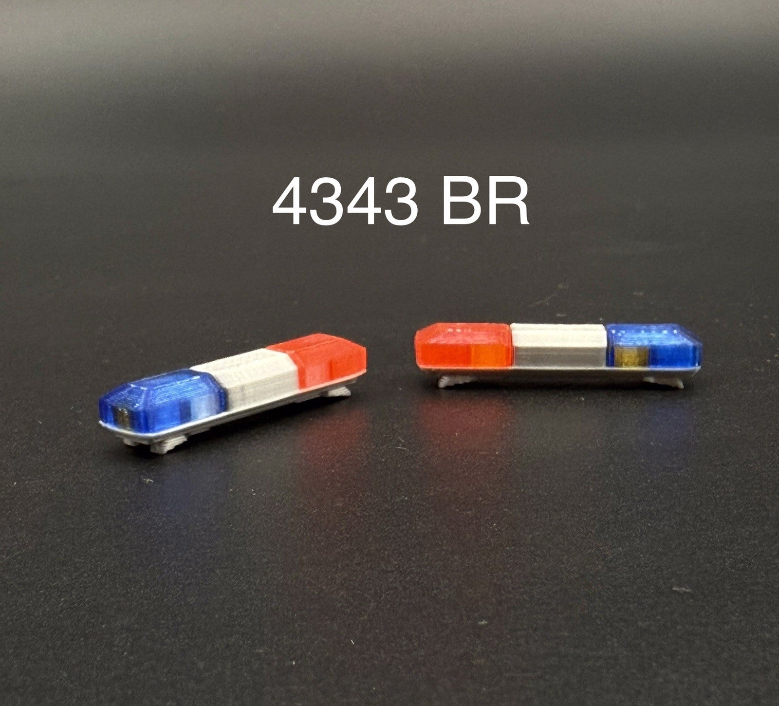 2-Pack 1/43 Scale Model Blue Red Amber Flasher Smith Wesson 8880 Lightbar 4343BR0