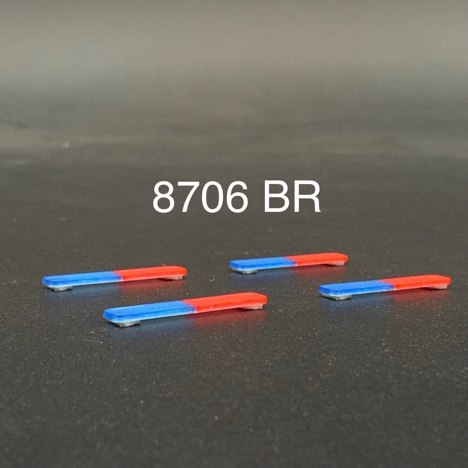 4 Pack 1/87 HO Scale Blue Red LED Style Long Whelen Lightbar Police 87060