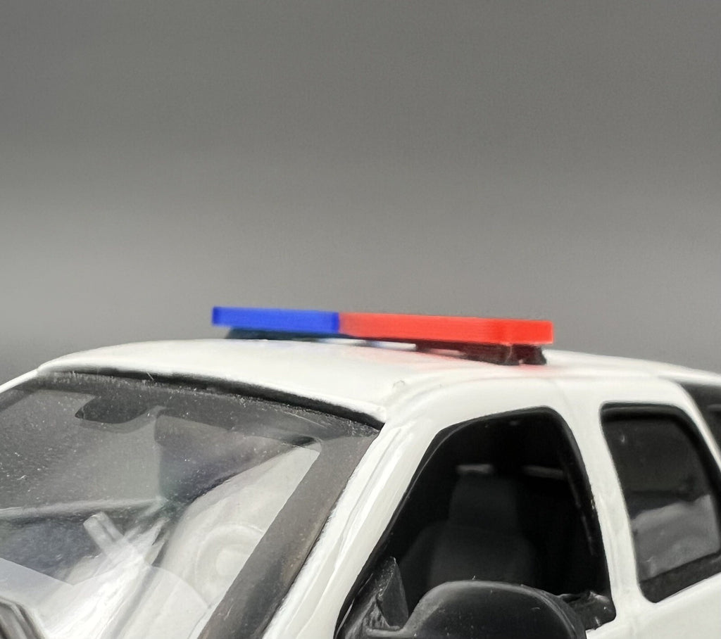 2 Pack 1/43 Blue Red Whelen LED Style Lightbar For O Scale Police Sheriff3