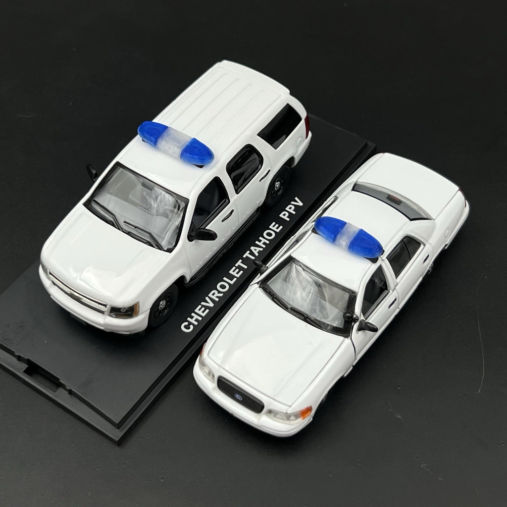 2 Pack 1/43 Blue SUV + Sedan Vista Lightbar Police Sheriff Fire European2
