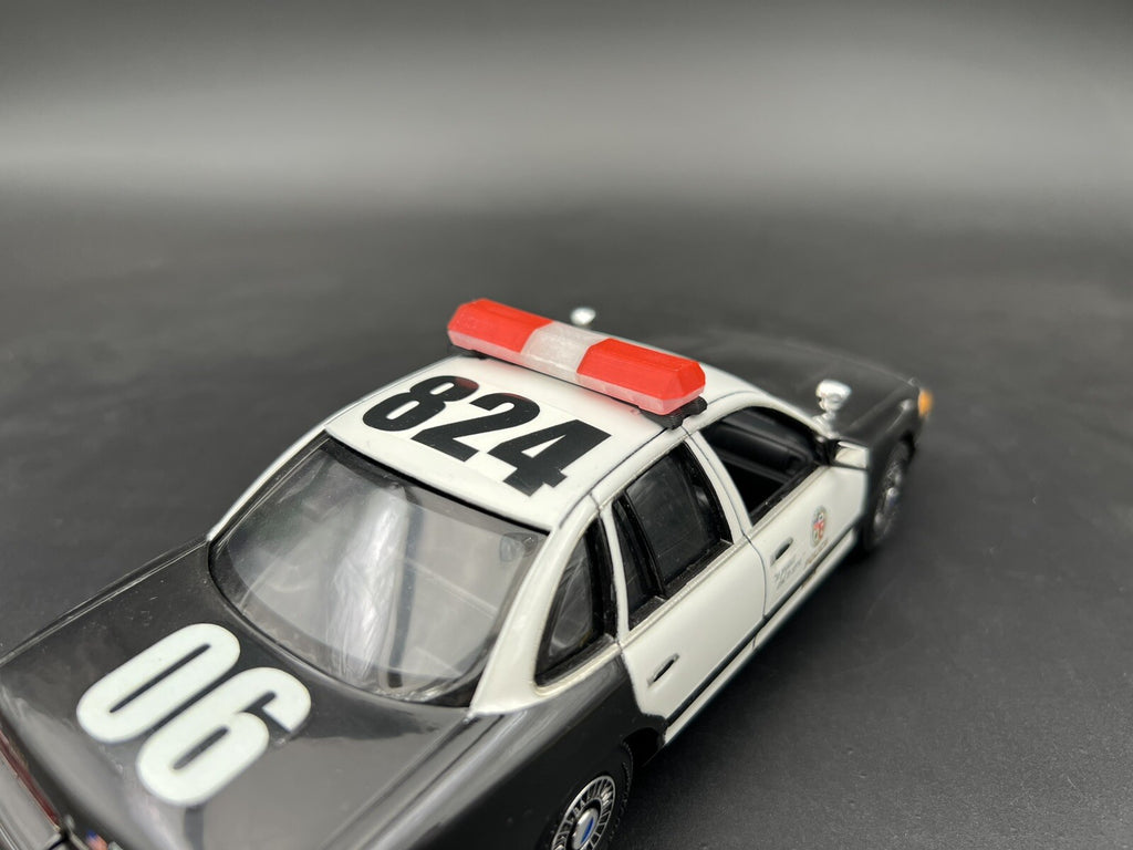 1/24 25 Scale Clear Red Code 3 MX7000 Lightbar Internal Lens Police Sheriff Fire7