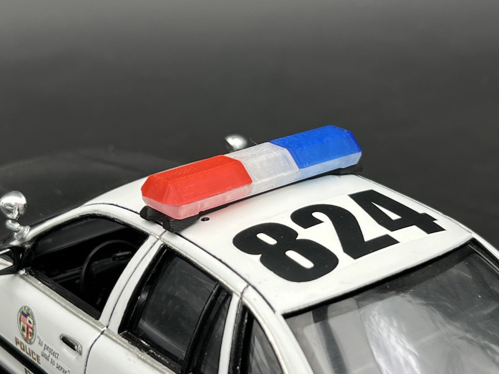 1/24 25 Scale Blue Clear Red Code 3 MX7000 Lightbar LAPD LASD Sheriff Police10