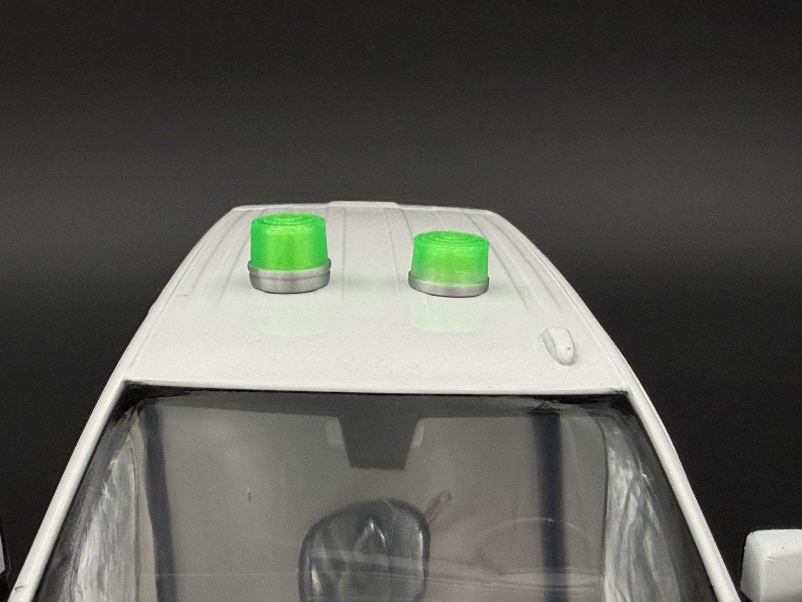 2-Pack 1/24 25 Scale Model LED Compatible Green Beacon Lightbar 2410G4