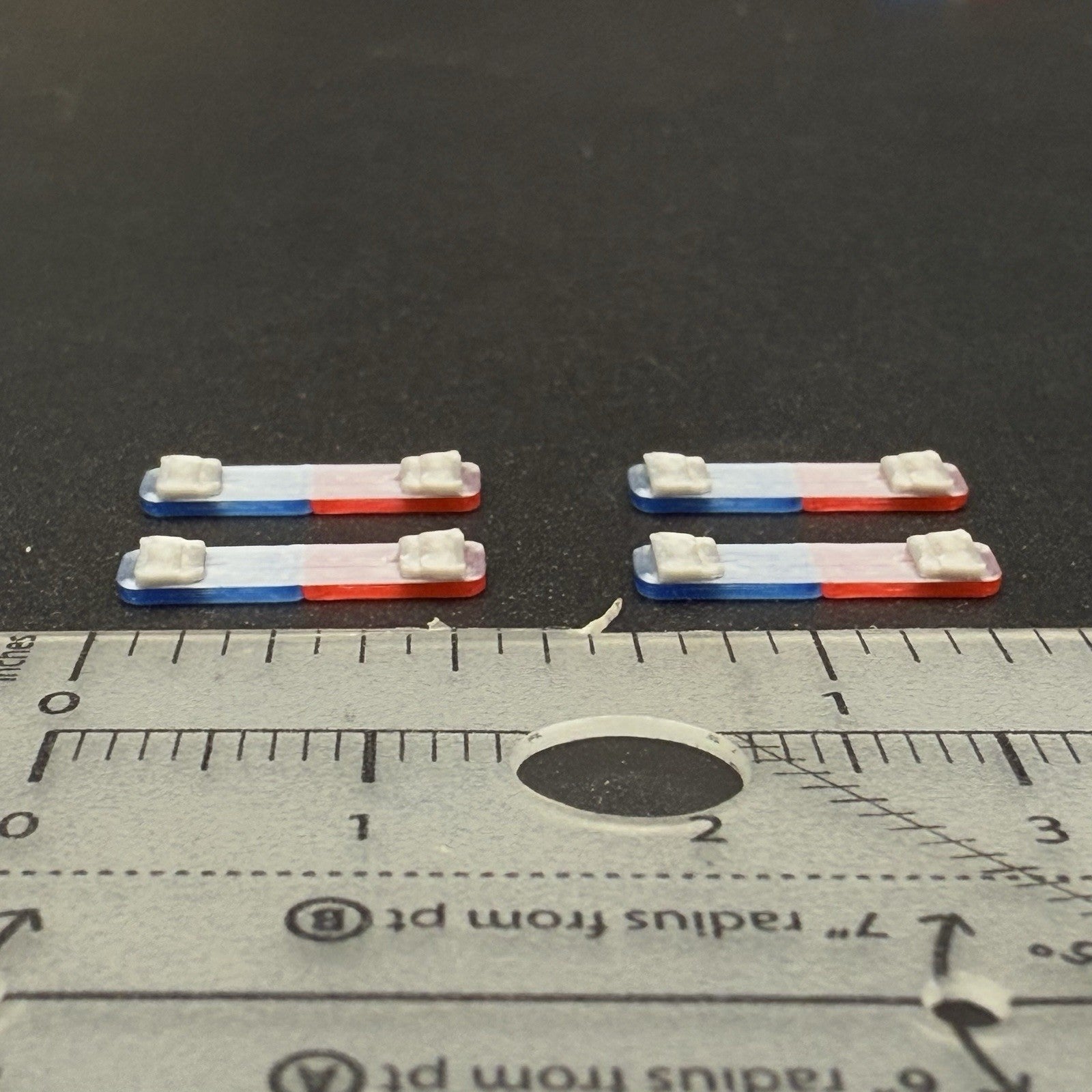 4 Pack 1/87 HO Scale Blue Red LED Style Whelen Lightbar Police Car 87011