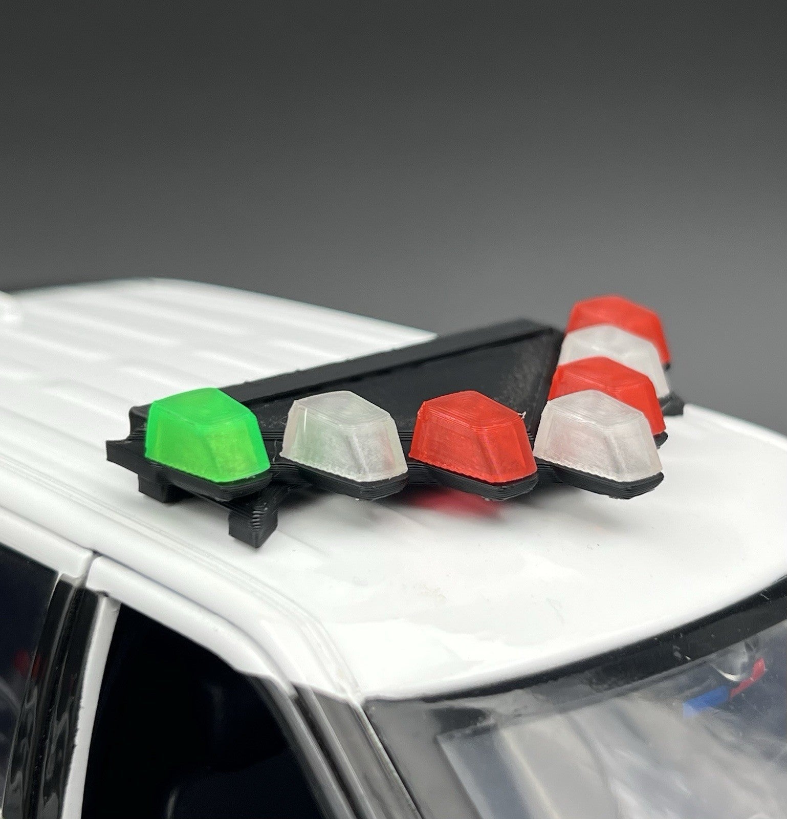 1/18 LED Ready Chicago Fire Federal Signal Vector Vision Lightbar Car CFD Green2
