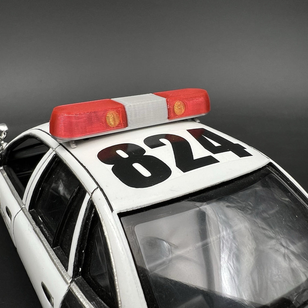 2-pack 1/43 Scale Model Red Amber Whelen 80H 90H 8000 Lightbar Police Fire2