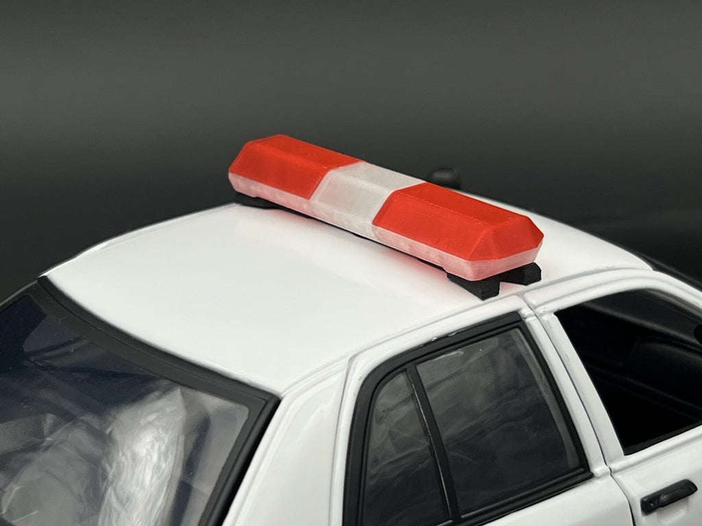 1/18 Scale Clear Red Code 3 MX7000 Lightbar W/ Internal Lens Police Sheriff Fire2