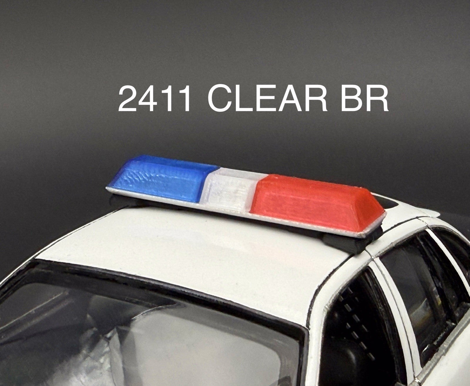 1/24 1/25 Scale Model Blue Clear Red Code 3 LP6000 Lightbar Police 2411ClearBR0