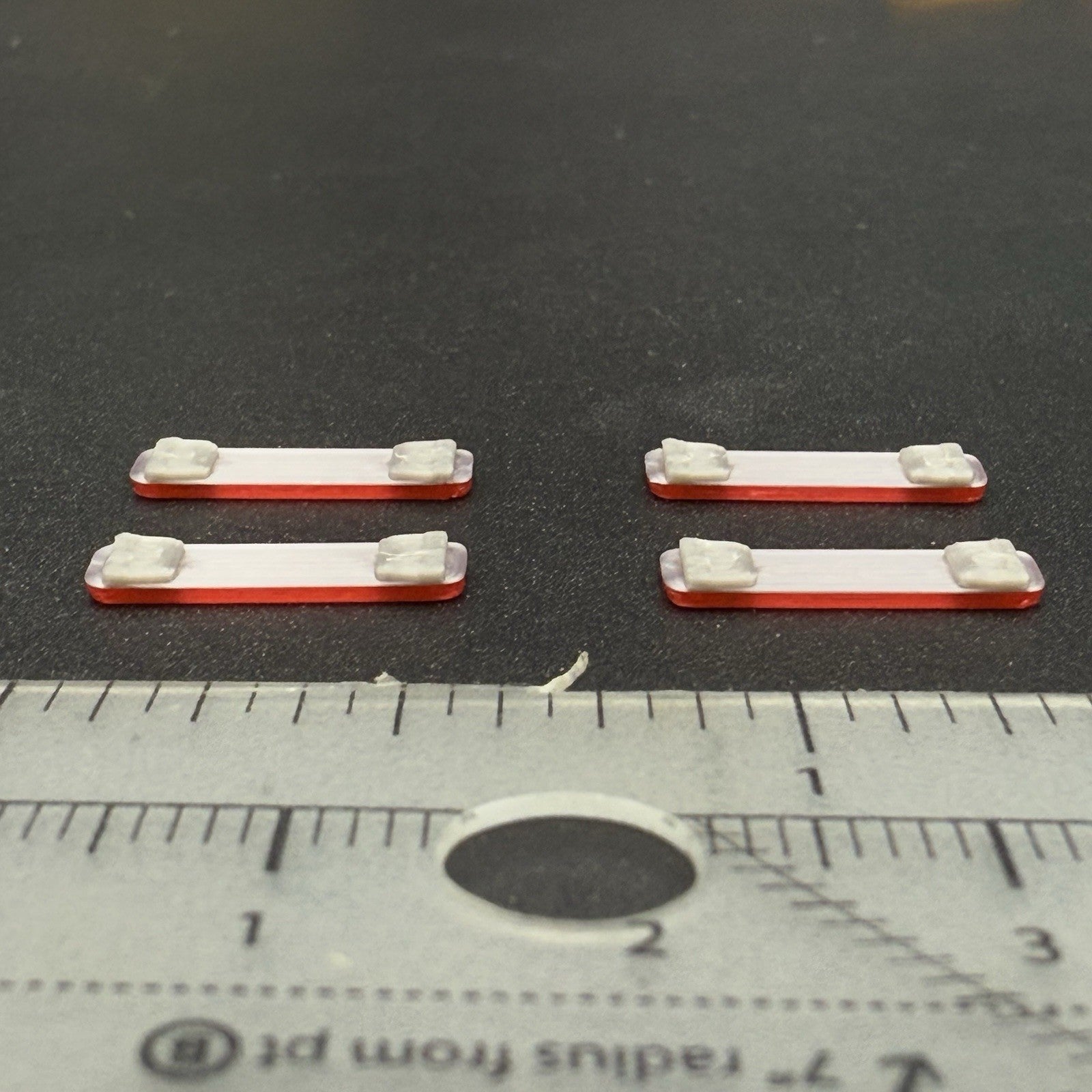 4 Pack 1/87 HO Scale Red LED Style Whelen Lightbar Police Car Fire Ambulance1