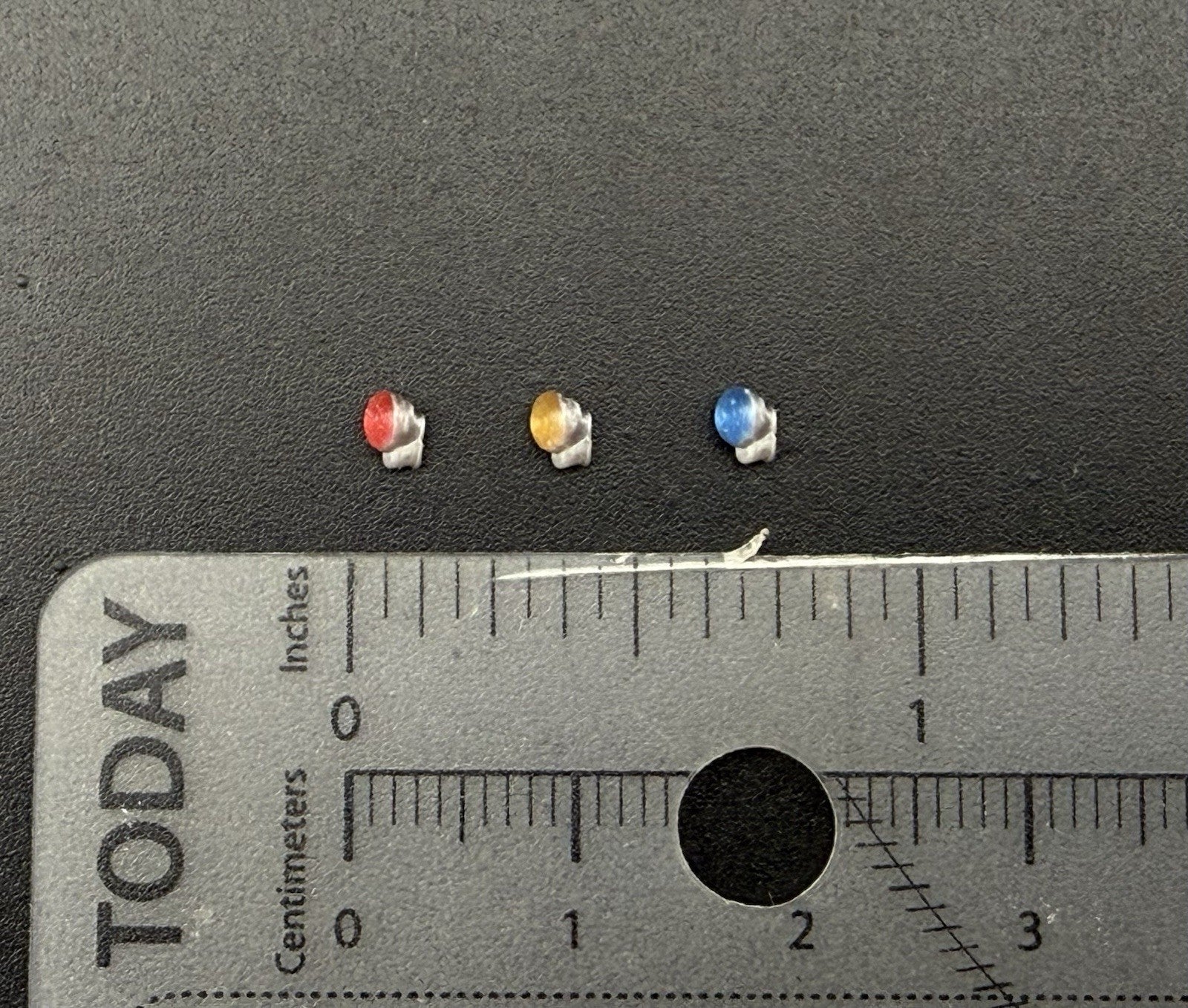 3 Pack 1/64 Scale Model Blue Red Amber PAR Round Deck Light Police 6451CHP1