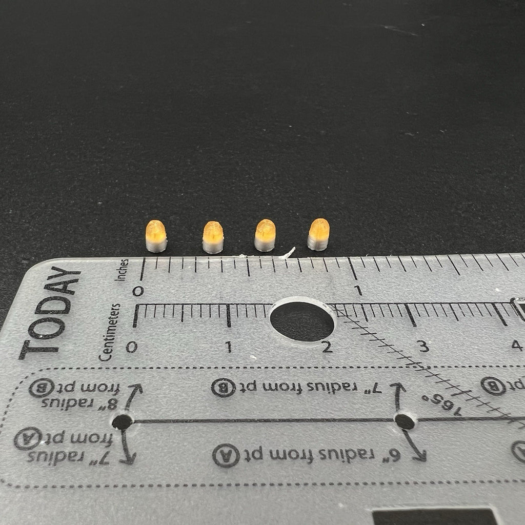 4 Pack 1/87 HO Vintage Amber Yellow Beacon Ray Lightbar Work Tow Truck6