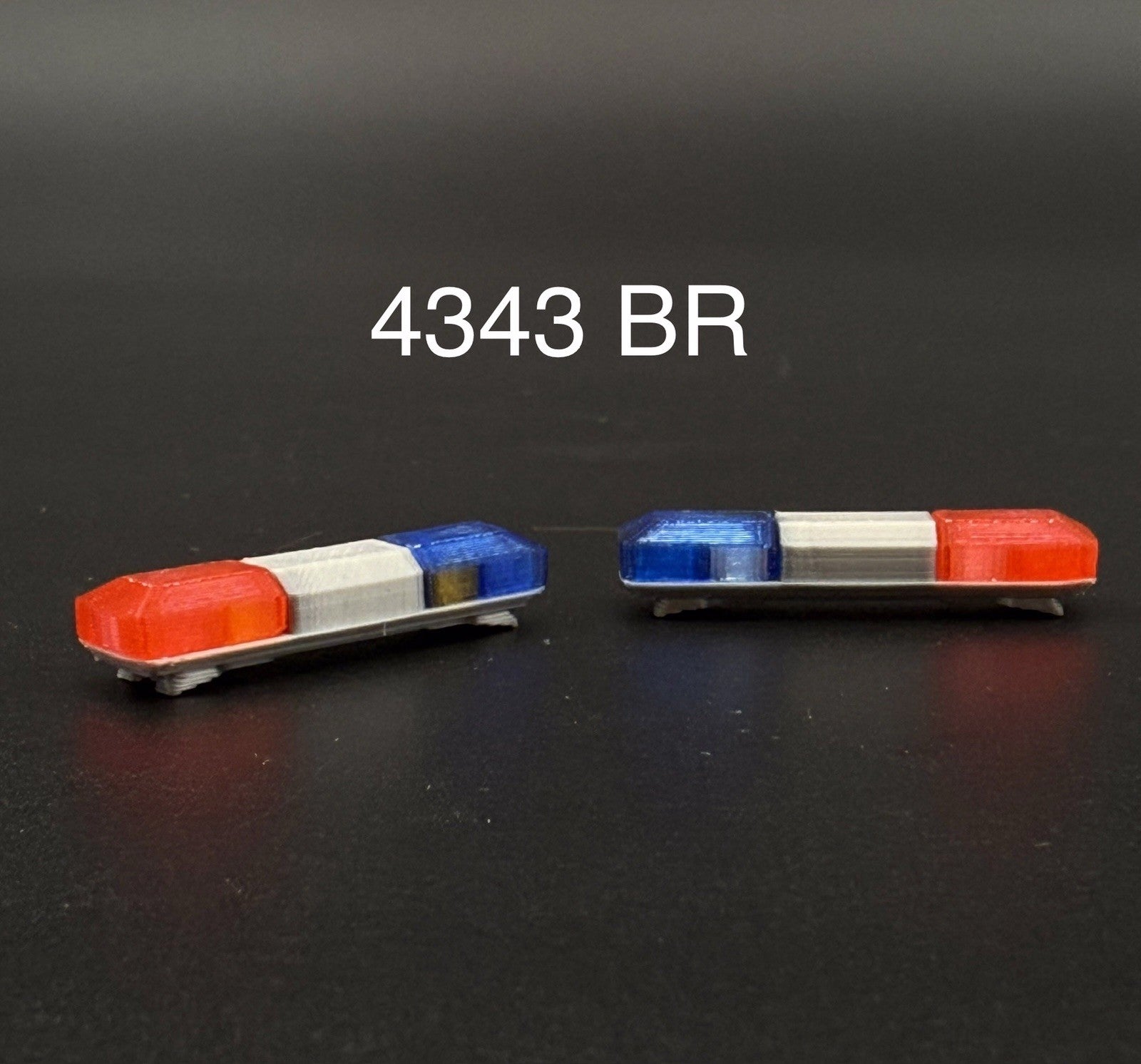 2-Pack 1/43 Scale Model Blue Red Amber Flasher Smith Wesson 8880 Lightbar 4343BR13