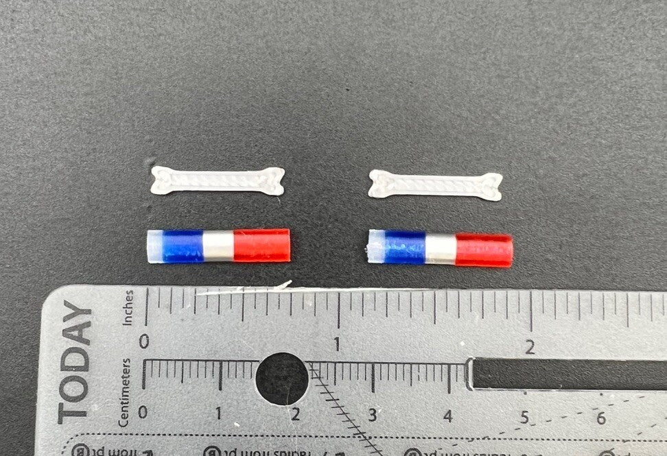 2 Pack 1/64 Blue Clear Red Chrome Federal Signal Aerodynic Lightbar Police1