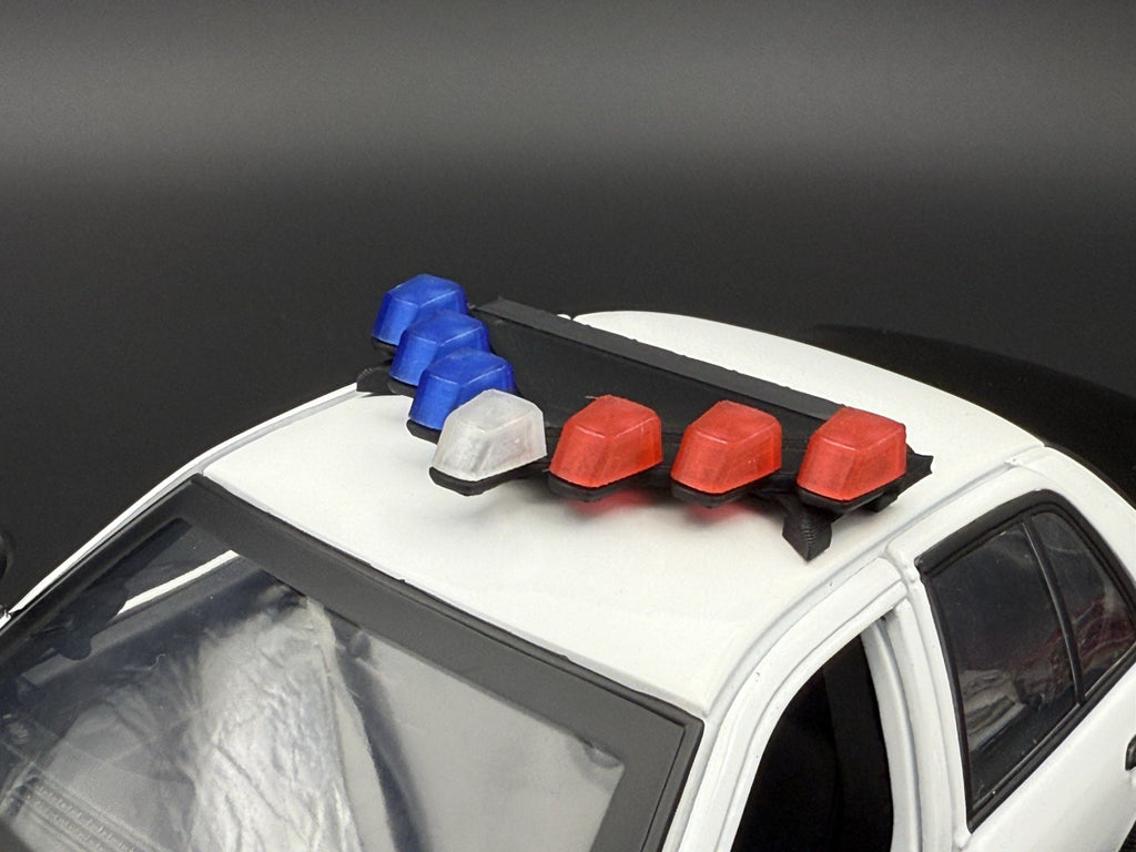 1/18 LED Ready Blue Red Federal Signal Vector Vision Lightbar Police Car BR23