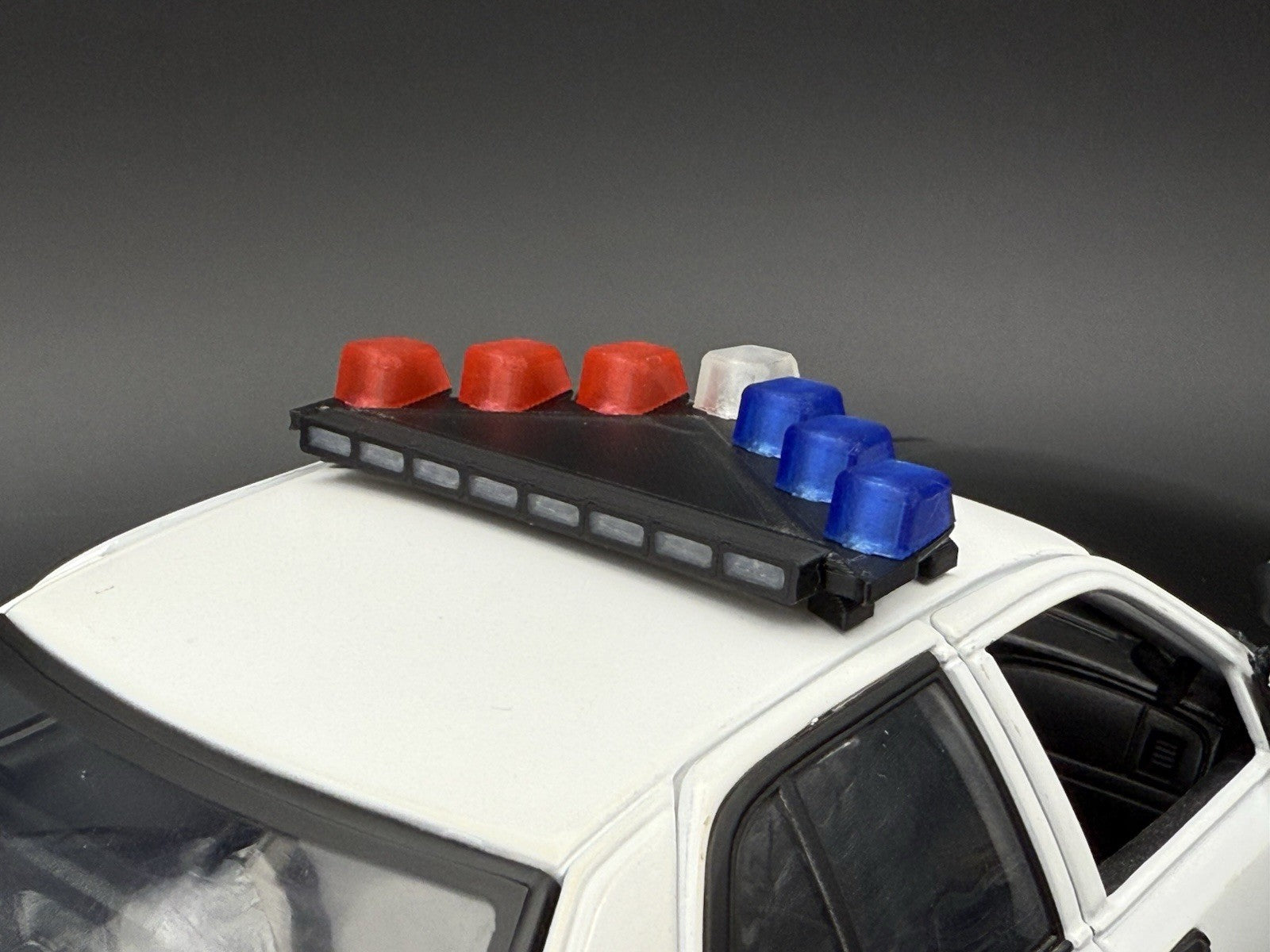 1/18 LED Ready Blue Red Federal Signal Vector Vision Lightbar Police Car BR210