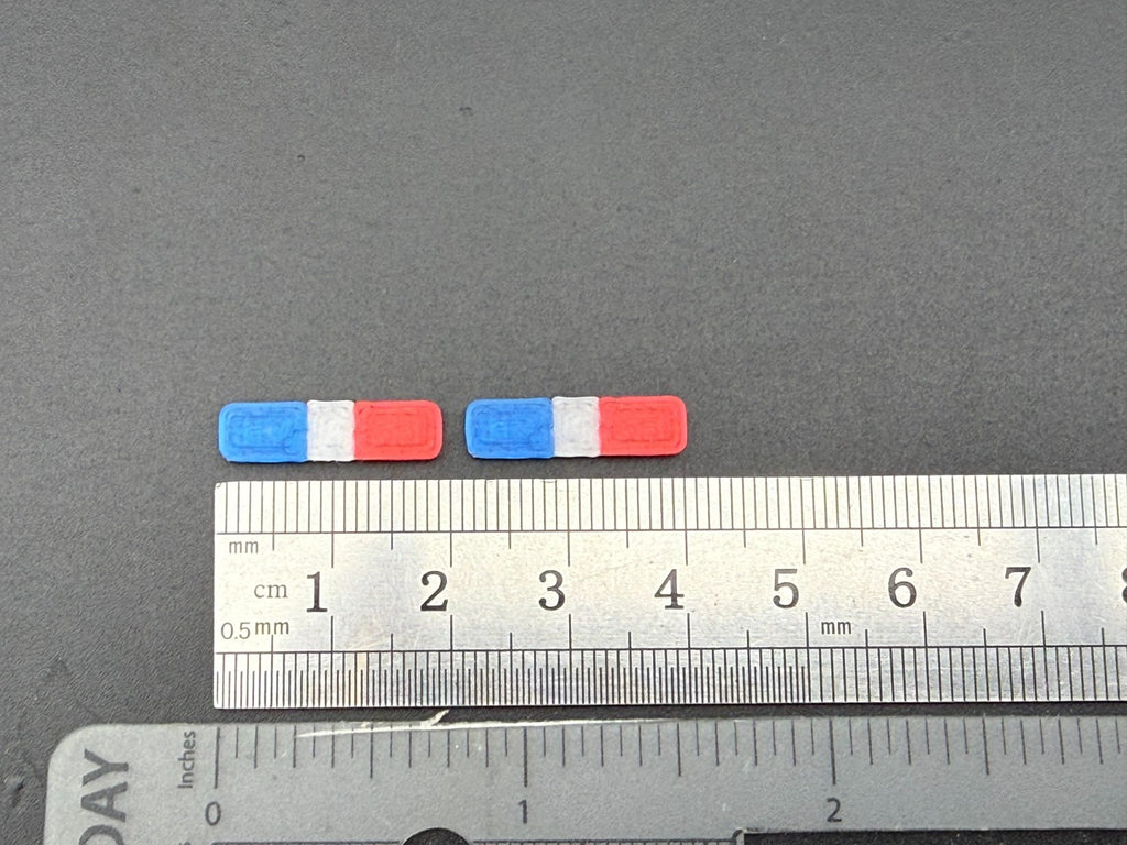 2-Pack 1/64 Scale Model Blue Clear Red LED Style Whelen Police Lightbar 6402BCR1