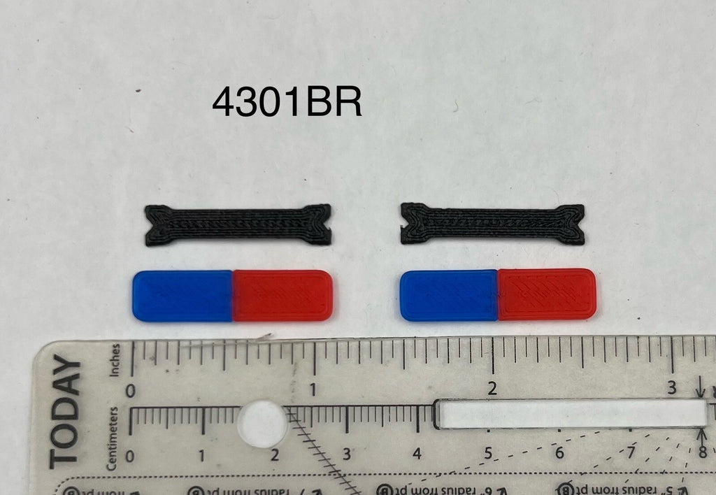 2 Pack 1/43 Blue Red Whelen LED Style Lightbar For O Scale Police Sheriff0