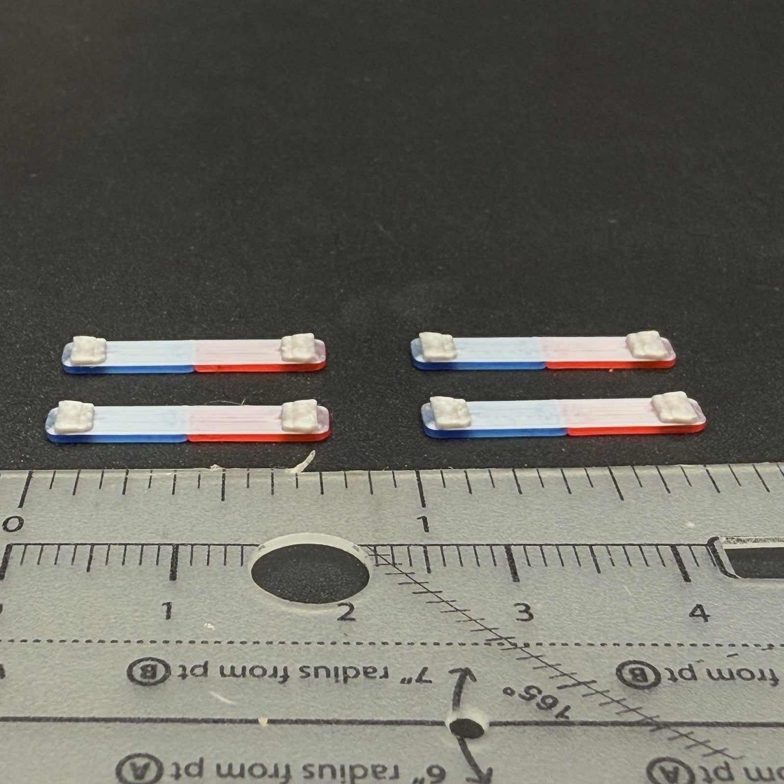 4 Pack 1/87 HO Scale Blue Red LED Style Long Whelen Lightbar Police 87061