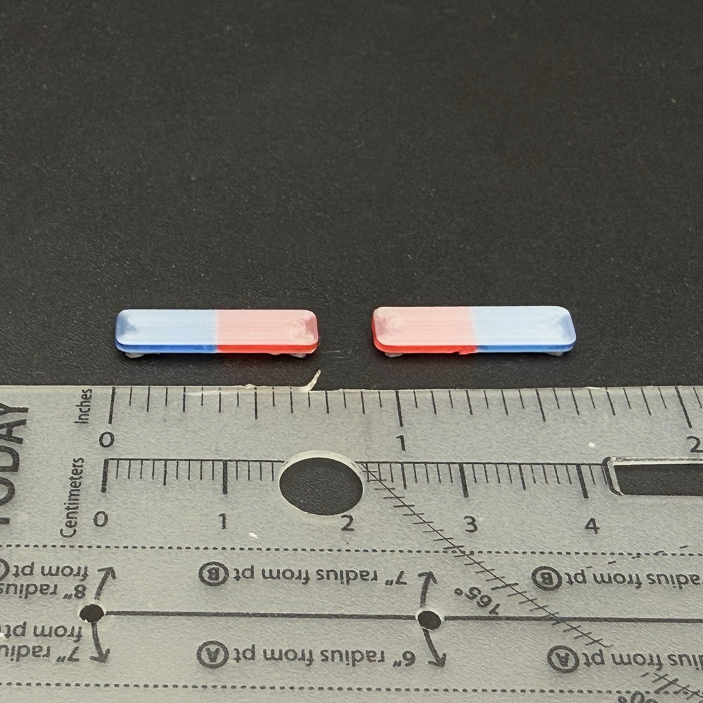 2-Pack 1/64 Scale Model Silver Top Blue Red LED Style Whelen Lightbar 6402BRS1