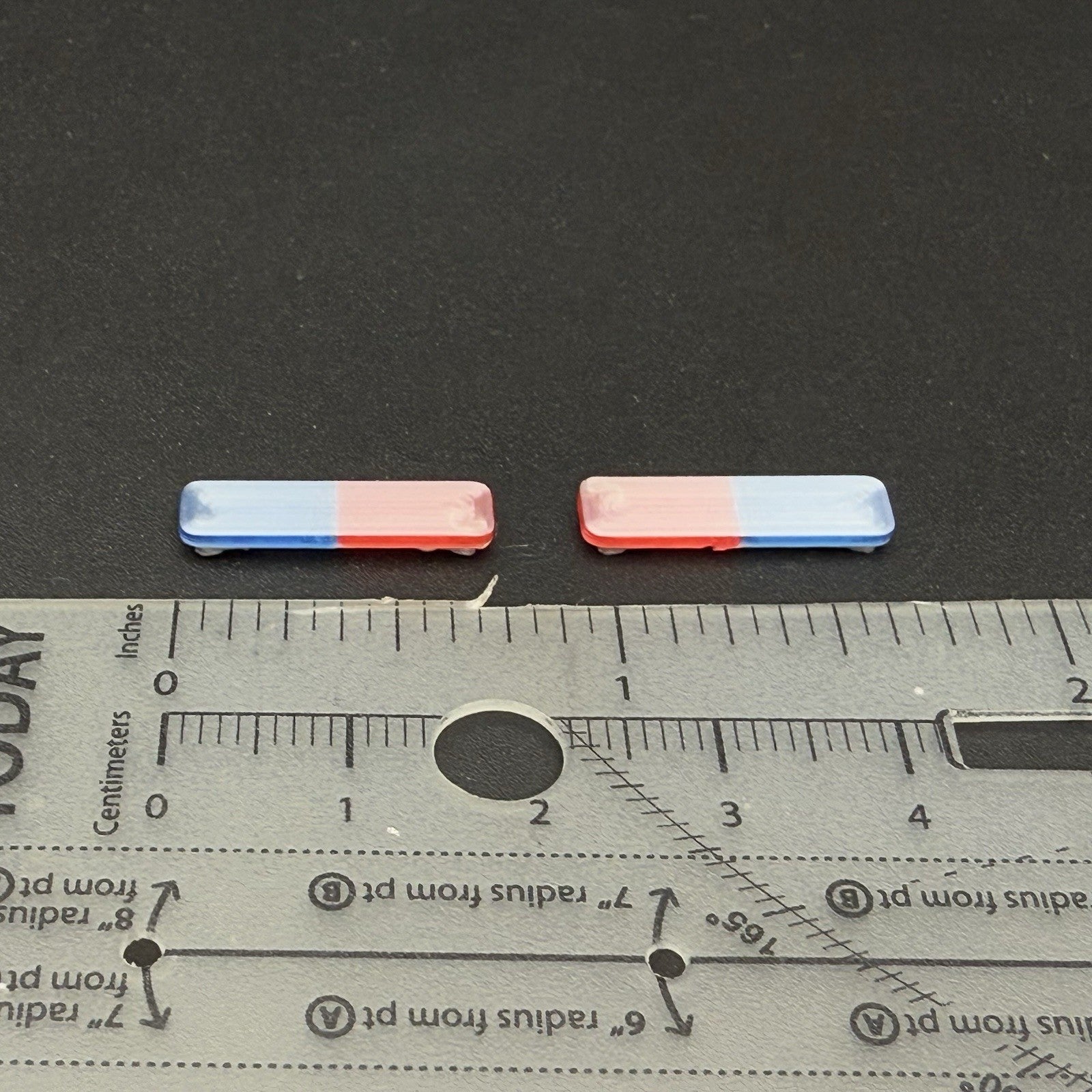 2-Pack 1/64 Scale Model Silver Top Blue Red LED Style Whelen Lightbar 6402BRS1
