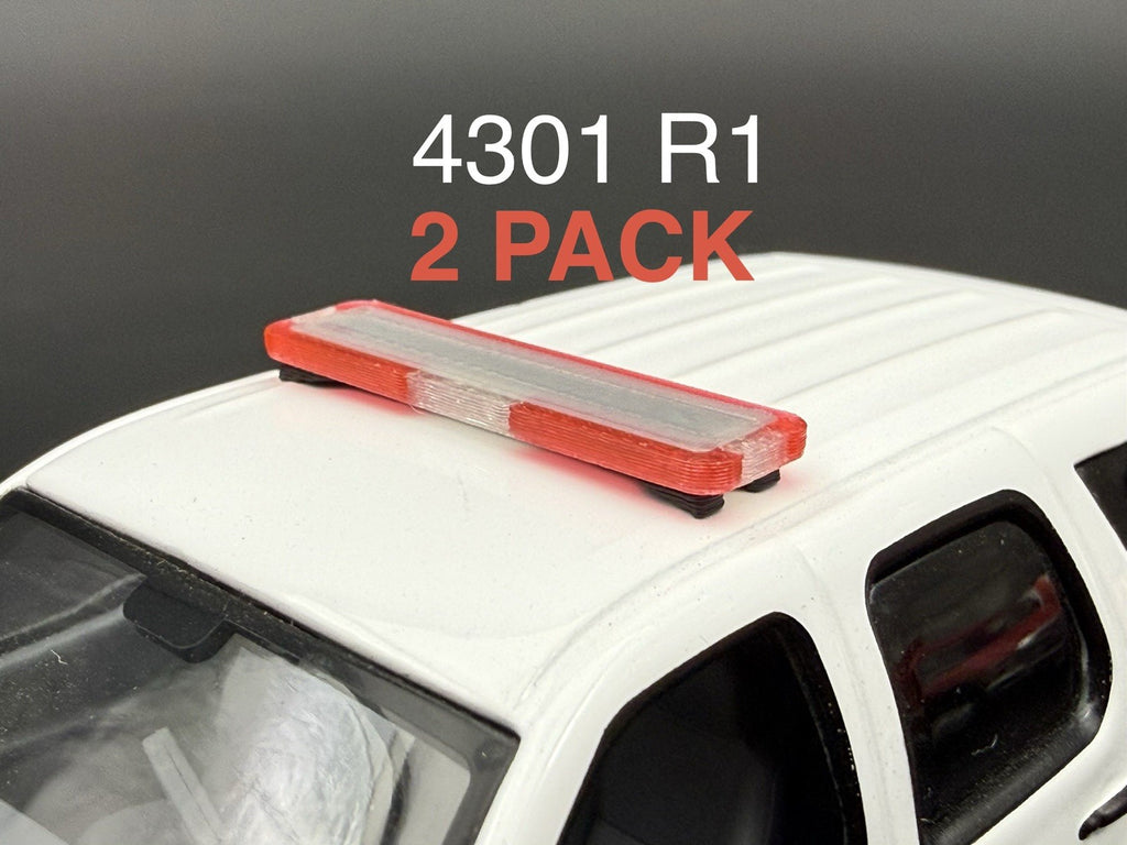 2 PACK 1/43 O Scale Model Whelen Liberty Red Police Lightbar 4301 R10