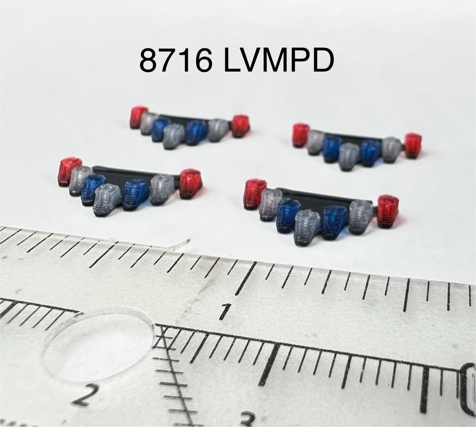 4 Pack 1/87 HO Blue Red Vector Vision Lightbar Las Vegas Metro Police LVMPD0
