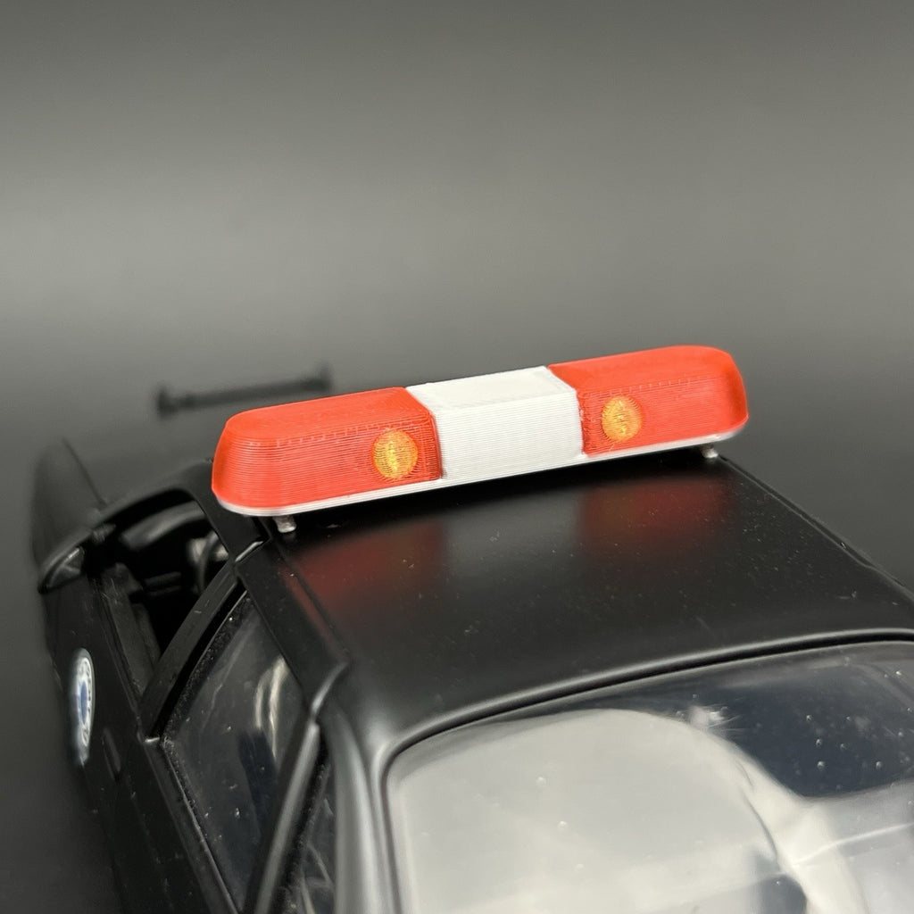 2-pack 1/43 Scale Model Red Amber Whelen 80H 90H 8000 Lightbar Police Fire0