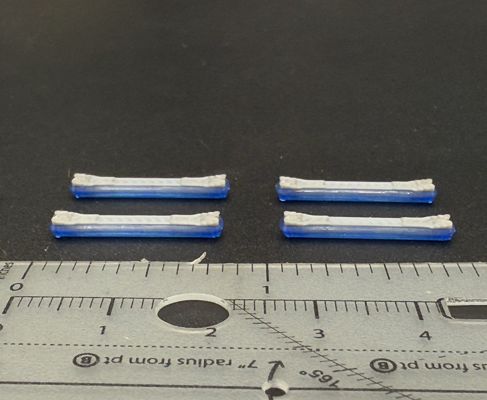 4 Pack 1/87 HO Scale Blue Long Code 3 MX7000 Lightbar Police Fire Truck 87051