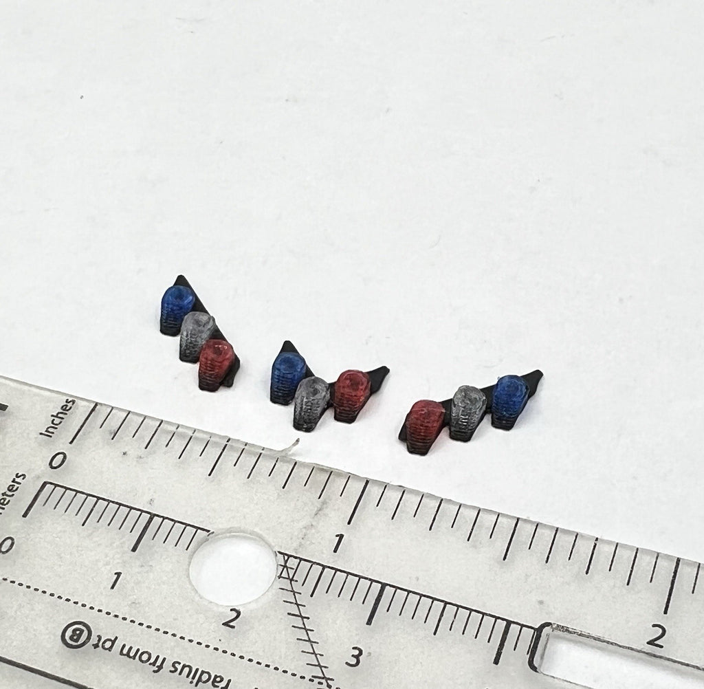 3 Pack 1/64 Blue Red Split Vector Lightbar Fire Truck Engine Police Code 32