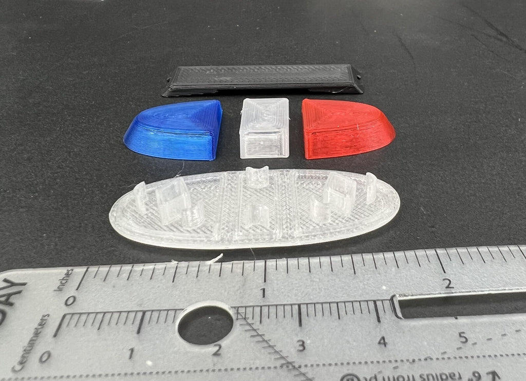 1/24 25 Blue Clear Red Federal Signal Vista Lightbar San Diego Police Sheriff2
