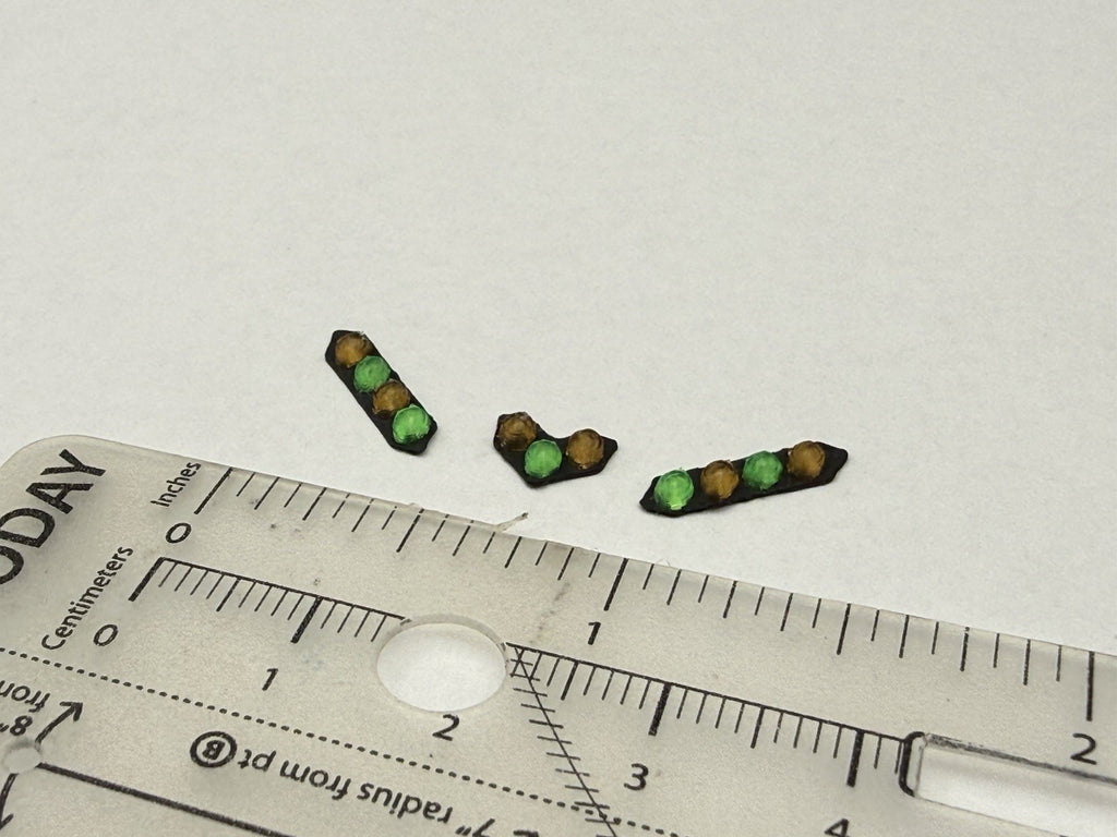 3 Pack 1/87 HO Scale Amber Green Split Vision SLR Lightbar Truck 8709SL4AG3