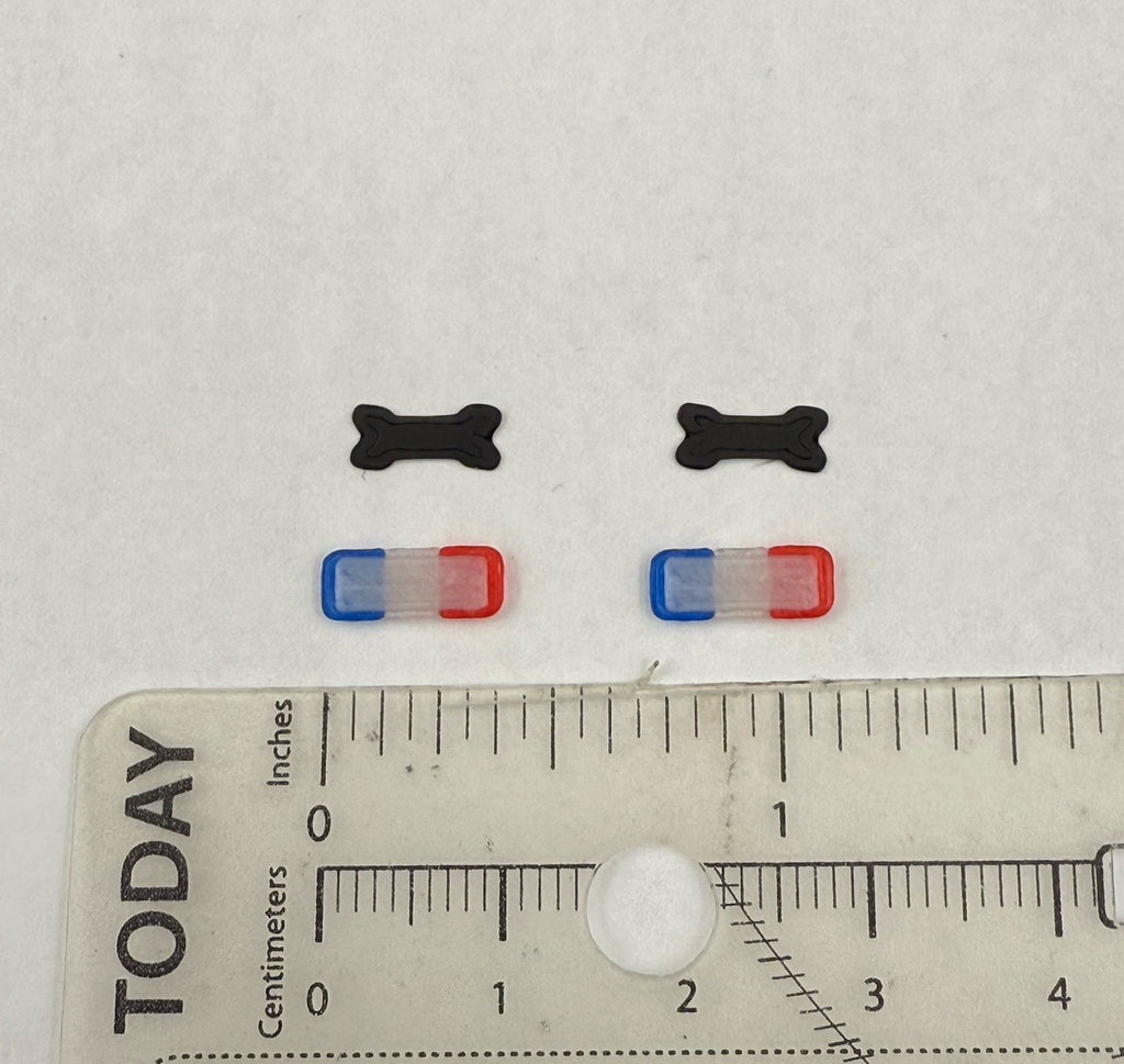 2 Pack 1/64 Mini Whelen Edge Blue Clear Red Lightbar Gray Top Police Fire EMS1