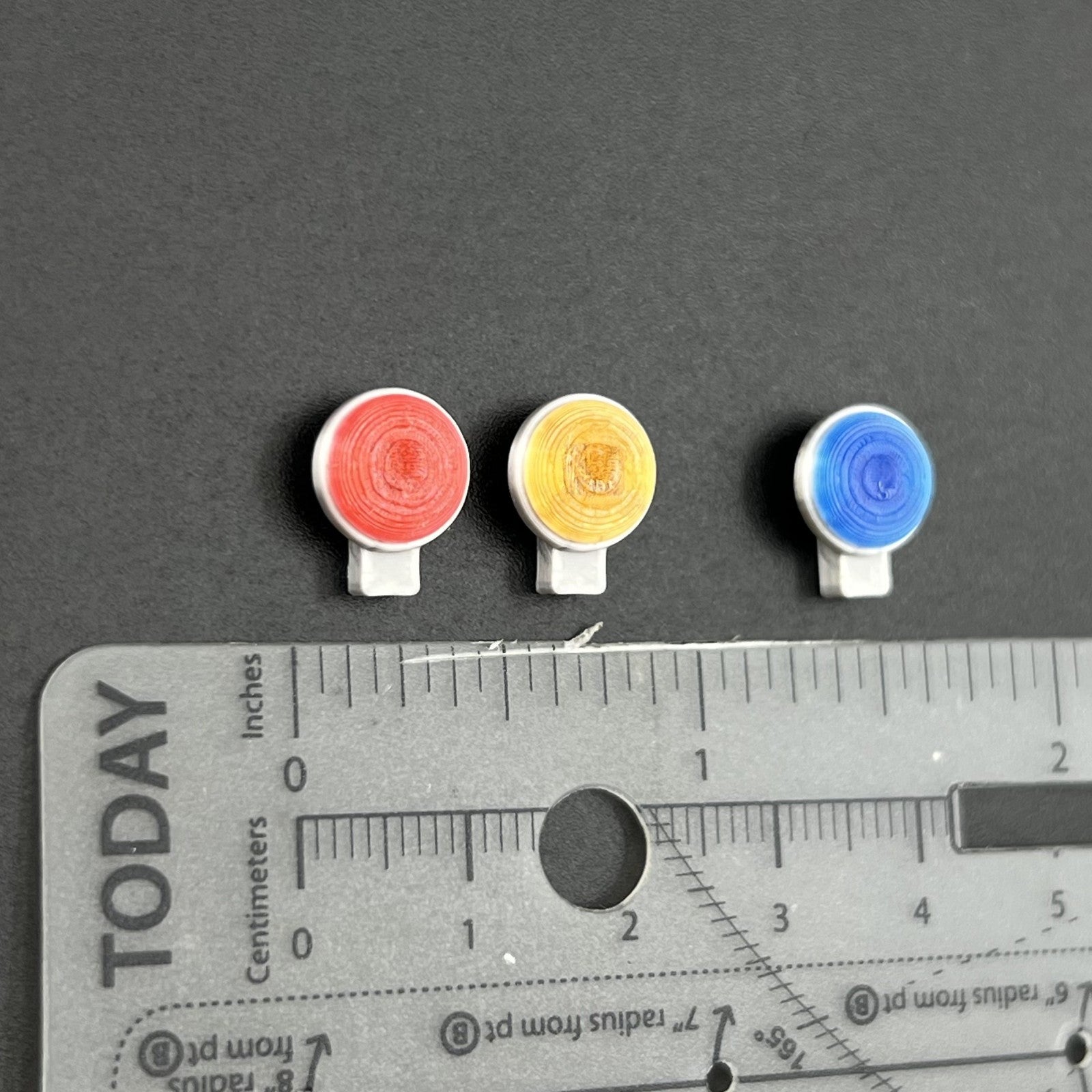 3-Pack 1/18 Scale LED Ready Blue Red Amber PAR Round Deck Light CHP Style 184015