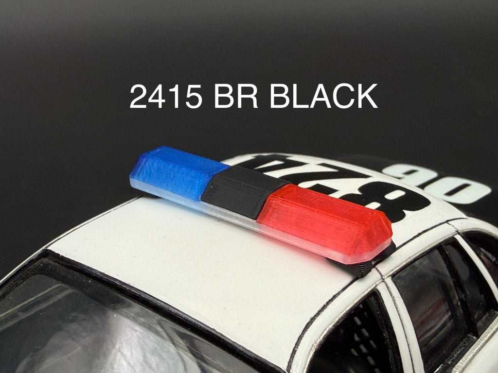 1/24 25 Scale Model Blue Red Black Code 3 Excalibur Lightbar Police 2415BRBLACK0