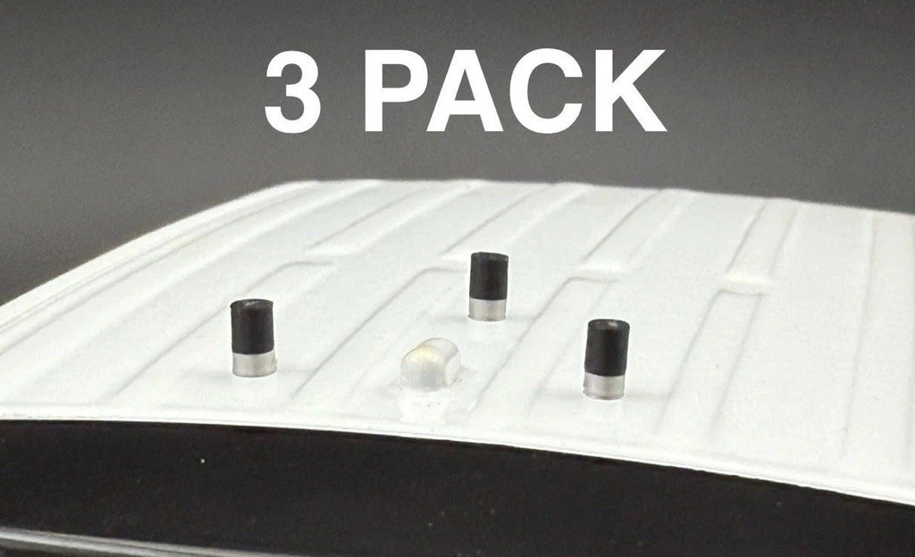 3 Pack 1/10 Scale Model Black Silver Low Profile Stubby Antenna Police Fire 100