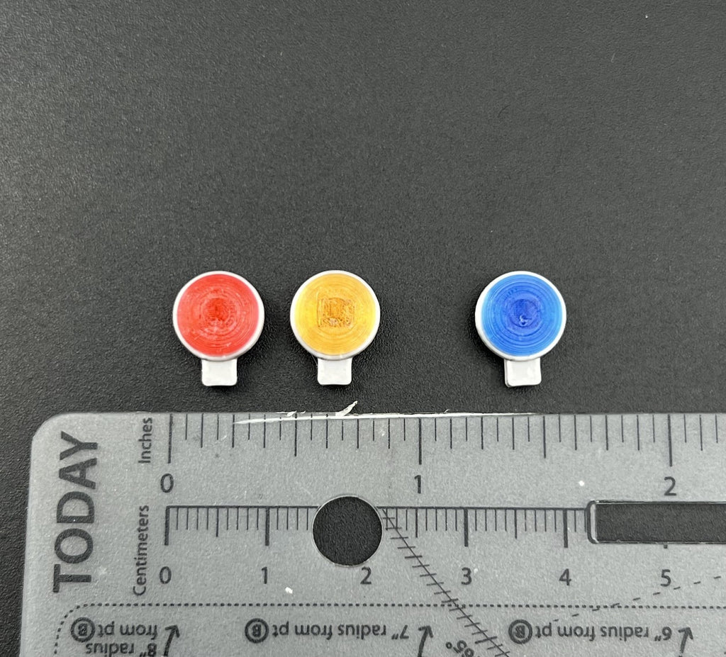 3-Pack 1/18 Scale LED Ready Blue Red Amber PAR Round Deck Light CHP Style 18401