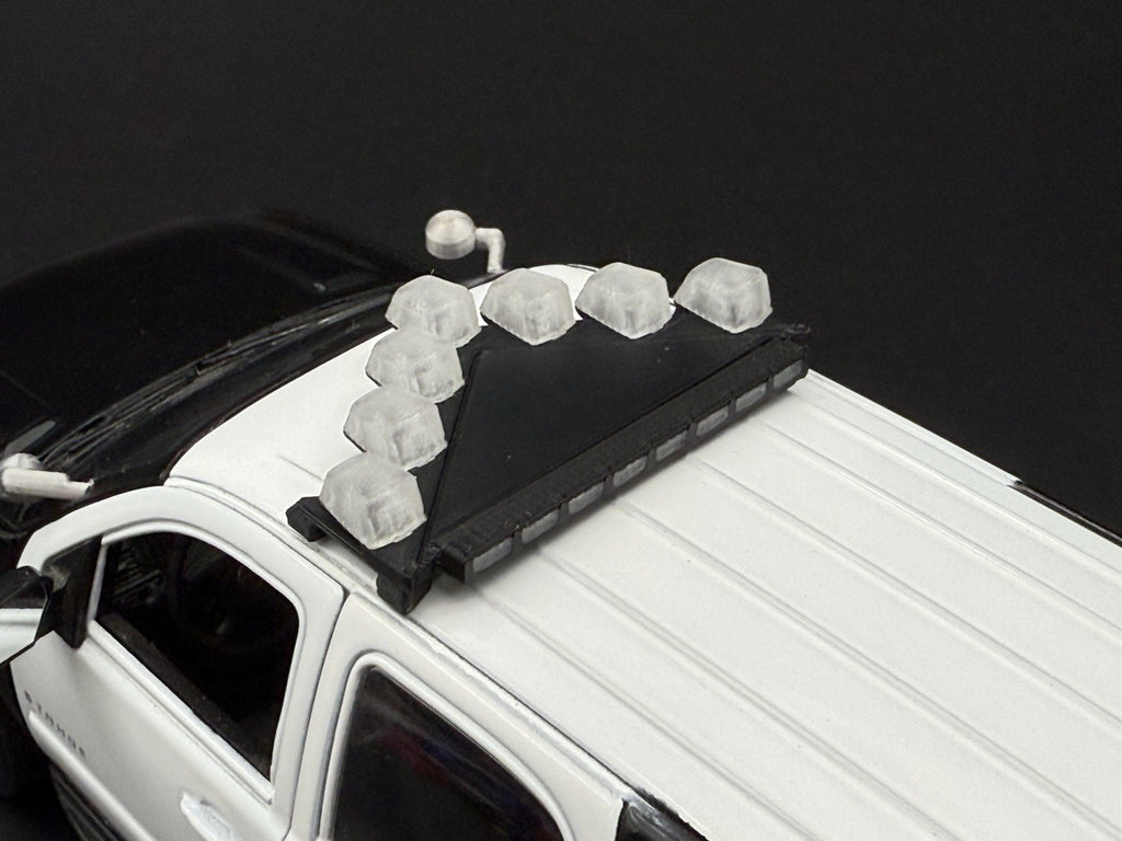1/24 25 Scale Model LED Ready Clear Federal Vector Lightbar Police Fire 2432C13