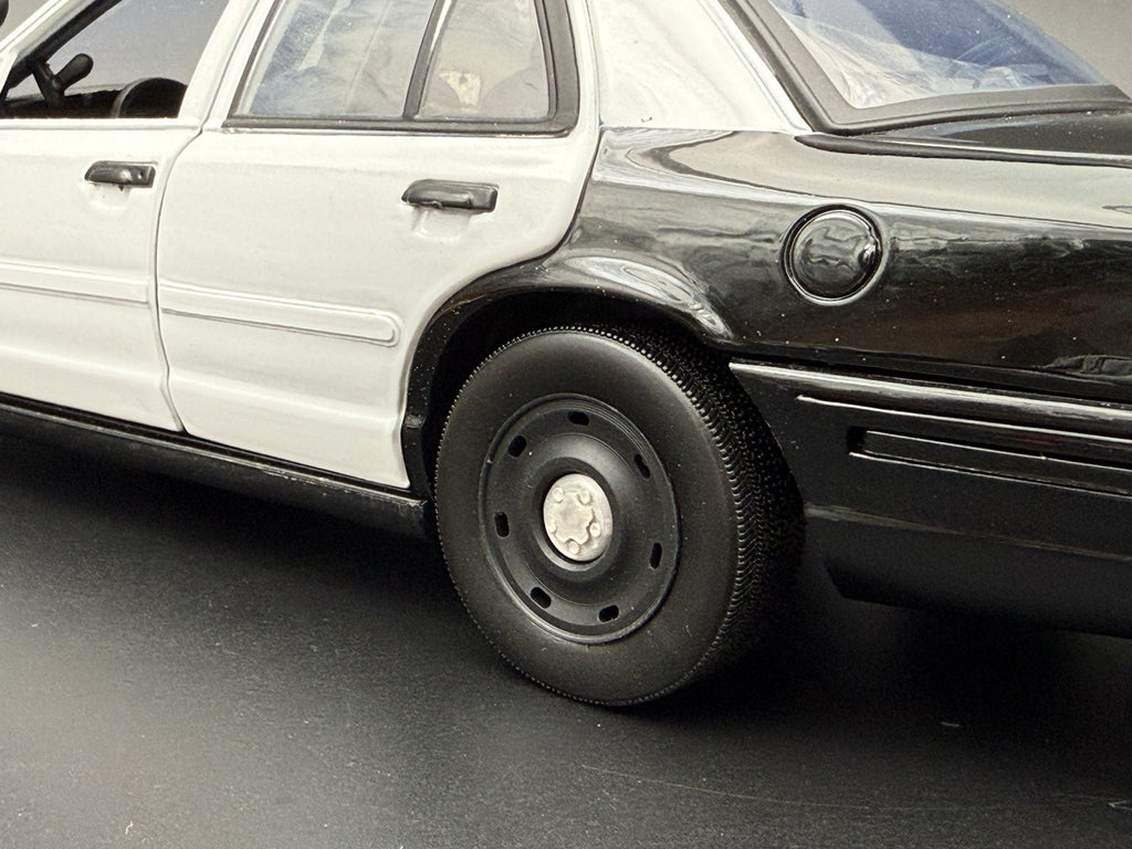 4 Pack 1/18 Scale Model 2003 Steel Wheel For Motormax Crown Victoria Police 18664